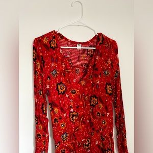 Old Navy Orange floral long sleeve dress